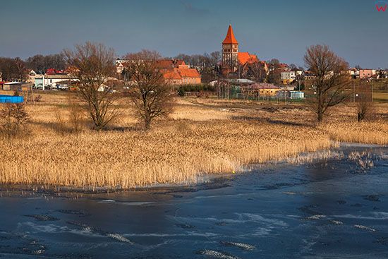 Zalewo, panorama przez jezioro Ewingi. EU, PL, Warm-Maz. Lotnicze.